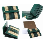 GUCCI(グッチ) Wホック財布 224475 FWC3T 9578 ジャガードキャンバス×牛革(サンドGG×ダークグリーン)