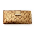 GUCCI(グッチ) グッチシマ 2009新作年 212096 AC41G 8236GG 2つ折り長財布 メタリックゴールド・ブロンズ