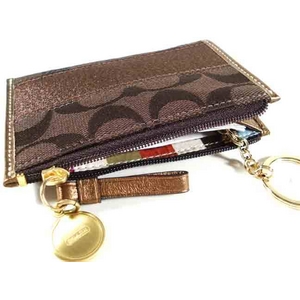 Coach(コーチ) コインケース40749 BBRBZSIG STP MIN SKNYB4/Brown/Bronze