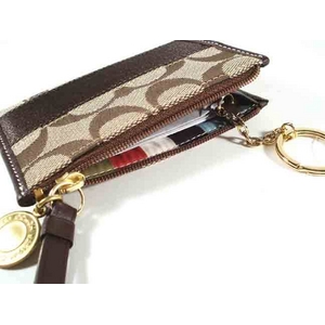 Coach(コーチ) コインケース40749 BKHMASIG STP MIN SKNYB4/Khaki/Mahogany