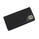 GUCCI(グッチ) 181595 FFPAG 1000 GGキャンバス×レザーファブリック 3つ折り長財布 ブラック