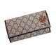 GUCCI(グッチ) 211845 HX62G 964309 2つ折り長財布 タトゥープリント ベージュ×ダークブラウン