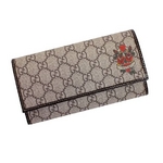 GUCCI(グッチ) 211845 HX62G 964309 2つ折り長財布 タトゥープリント ベージュ×ダークブラウン