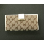 GUCCI(グッチ) 212096 FFP5G 9761 GGキャンバス 長財布 ベージュ×アイボリー