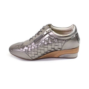Falchi New York（ファルチ ニューヨーク） レディースシューズ メッシュデザイン ウェッジヒール スニーカー SH-301SILVER L 第2画像