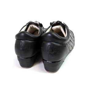 Falchi New York（ファルチ ニューヨーク） レディースシューズ メッシュデザイン ウェッジヒール スニーカー SH-301BLACK  M 第3画像