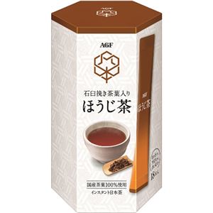 （まとめ買い）AGF 石臼挽き茶葉入りほうじ茶 スティック 0.8g&times;18本&times;8セット
