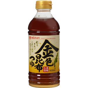 （まとめ買い）ミツカン 金色昆布つゆ 500ml&times;12セット