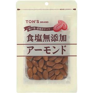 （まとめ買い）TON'S 素焼きナッツ 食塩無添加アーモンド 76g&times;8セット
