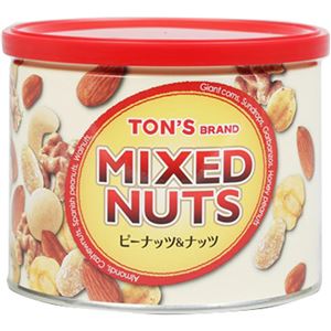 （まとめ買い）TON'S ミックスナッツ ピーナッツ&ナッツ 缶 200g&times;5セット