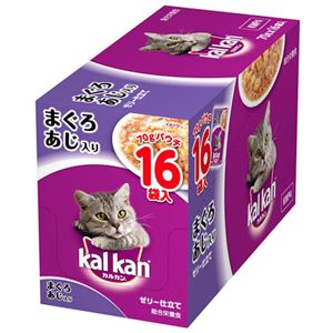 （まとめ買い）カルカンパウチ 味わいセレクト まぐろとあじ 1歳から 70g&times;16個&times;3セット