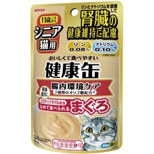 （まとめ買い）シニア猫用健康缶 パウチ 腸内環境ケア まぐろ 40g&times;12個&times;4セット