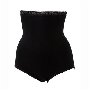 【同色3枚組】お腹にやさしいハイウエストショーツ ブラック M-L