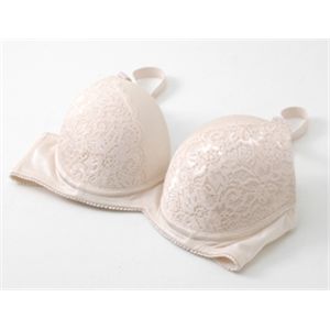 【同色、同サイズ2枚組】谷間盛りブラ シャンパンローズ A75