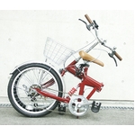 HEAVEN's（ヘブンズ） 20インチ折り畳み自転車 BF-K206 シマノ6段変速モデル レッド
