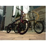 WACHSEN(ヴァクセン) 20インチアルミ折畳自転車 ブラック&レッド