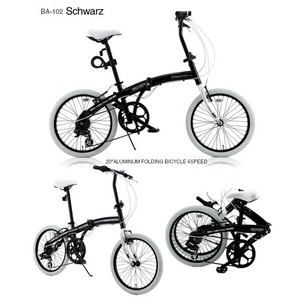 WACHSEN（ヴァクセン） 20インチアルミ 折り畳み自転車 Schwarz（シュヴァルツ） 6段変速付 BA-102