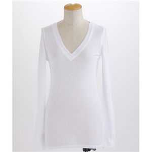 FOREVER21 無地VネックロンT ホワイト Mサイズ