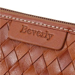 Beverly(ビバリー) 牛革ラウンドファスナーメッシュ財布 ブラウン