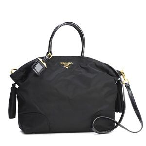 PRADA�i�v���_�j BN1634 TESS TASSELS SH BK