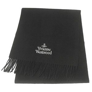 Vivienne Westwood　ロゴ刺繍マフラー ブラック