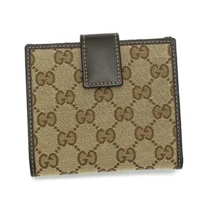 GUCCI（グッチ） 二つ折り財布（小銭入れ付） 181594 FFPAG 9643 ベージュ／ダークブラウン