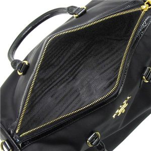 PRADA(プラダ) ハンドバッグ BL0575 TESSUTO VERNICE H ブラック