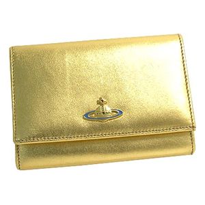 Vivienne Westwood(ヴィヴィアン ウエストウッド) 二つ折り財布(小銭入れ付) NAPPA 746 ゴールド 