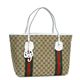 GUCC｜グッチ トートバッグ 211970 TOTE DOUBLE SHOULDER LARGE｜ベージュ/ホワイト