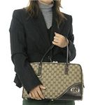 GUCCI(グッチ) ショルダーバッグ 169971 TOP HANDLE/BOSTON/MEDIUM ベージュ/ダークブラウン