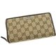 GUCCI(グッチ) 長札財布 112724 WALLET-ZIP AROUND ベージュ/ダークブラウン