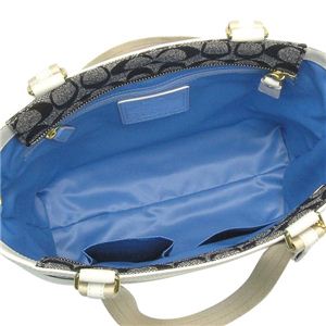 COACH トートバッグ 13196HERITAGE STRIPE ブラック/ホワイト