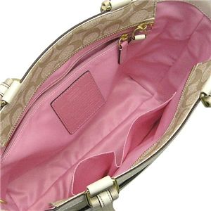 Coach(コーチ) トートバッグ 13196HERITAGE STRIPE ベージュ/ピンク