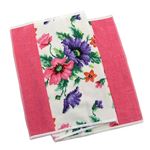 FEILERitFC[j ^I POPPIES WHITE PINK GUEST TOWEL 37/80