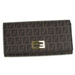 FENDI（フェンディ）長札財布 JURAS 8M0235 CON PATTINA CON LAMPO ダークブラウン