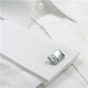 BURBERRY(バーバリー) カフス REC E CUEPROR CHK REC E CUEPROR CHK ECK シルバー