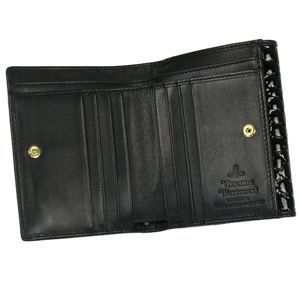 Vivienne Westwood（ヴィヴィアンウエストウッド） Wホック財布 APPLIQUE 737 ブラック