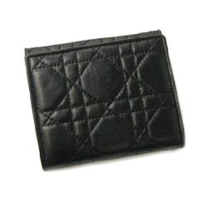 Christian Dior(クリスチャン ディオール) 二つ折り財布(小銭入れ付) LADY DIOR 43022 NDA3 ブラック