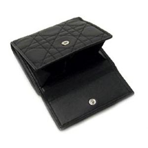 Christian Dior(クリスチャン ディオール) 二つ折り財布(小銭入れ付) LADY DIOR 43022 NDA3 ブラック