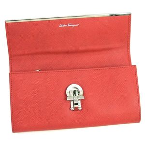 Ferragamo（フェラガモ） 長財布 GANCINI ICONA VITELL 22A437 410982 レッド 第2画像