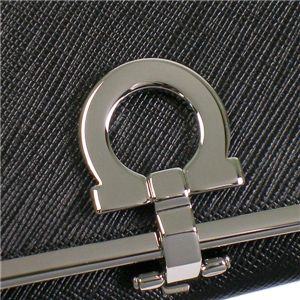 Ferragamo（フェラガモ） 長財布 GANCINI ICONA VITELL 224633 273805 ブラック 第4画像