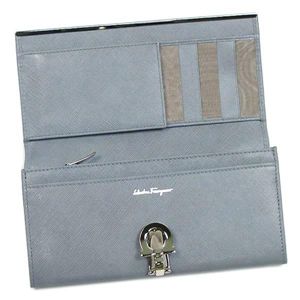 Ferragamo（フェラガモ） 長財布 GANCINI ICONA VITELL 224633 426606 ライトグレー 第2画像