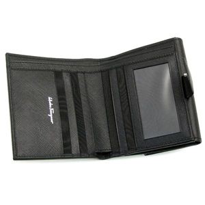Ferragamo（フェラガモ） Wホック財布 GANCINI ICONA VITELL 224639 273833 ブラック 第2画像