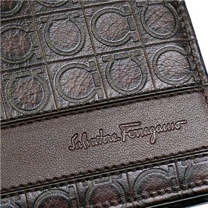 Ferragamo（フェラガモ） 二つ折り財布（小銭入れ付） GAMMA 668734 433495 ブラウン 第4画像