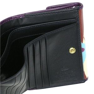 Vivienne Westwood（ヴィヴィアンウエストウッド） Wホック財布 NEW HARLEQUIN 737 パープル 第4画像