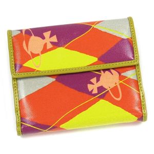 Vivienne Westwood（ヴィヴィアンウエストウッド） Wホック財布 NEW HARLEQUIN 737 オレンジ 第3画像