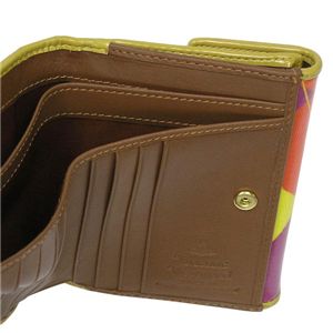 Vivienne Westwood（ヴィヴィアンウエストウッド） Wホック財布 NEW HARLEQUIN 737 オレンジ 第4画像