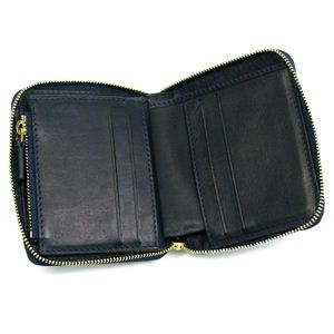 02Celine/二つ折り財布(小銭入付)LOGO 10989 COMPACT ZIPPED MULTIFUNCTION 07OCネイビー