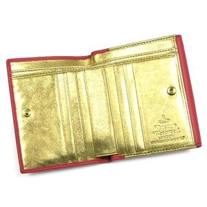 01ヴィヴィアン ウエストウッド/Vivienne Westwood Wホック財布 NAPPA 737/ピンク/ゴールド