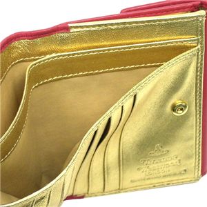 03ヴィヴィアン ウエストウッド/Vivienne Westwood Wホック財布 NAPPA 737/ピンク/ゴールド